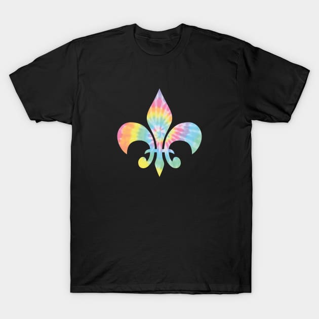 Pastel Tie Dye Fleur de Lis T-Shirt by aterkaderk